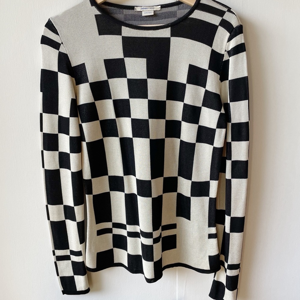 Paloma Wool Geometric Patterned Long Sleeve Top Size L